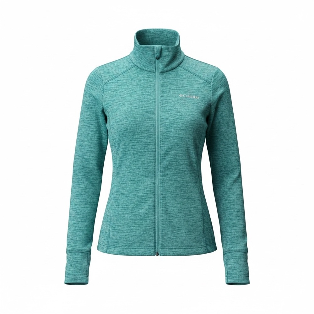 Columbia Womens Teal Space Dye Full Zip Jacket XK0793 Medium